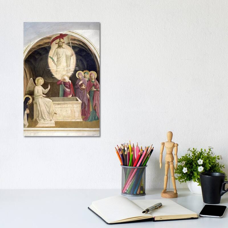 iCanvas "The Resurrection Of Christ And The Pious Women At The Sepulchre, 1442" by Fra Angelico Canvas Print - 12x8x0.75