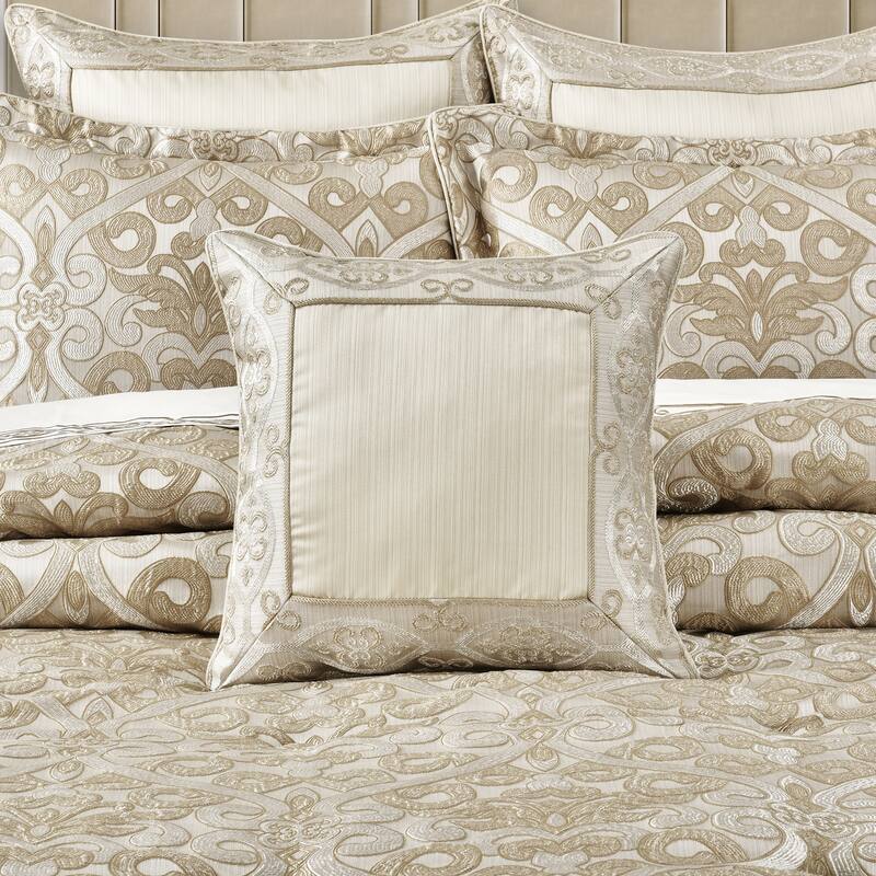 J. Queen New York Amaretto 18" Square Decorative Throw Pillow - Accent - Polyester - Gold