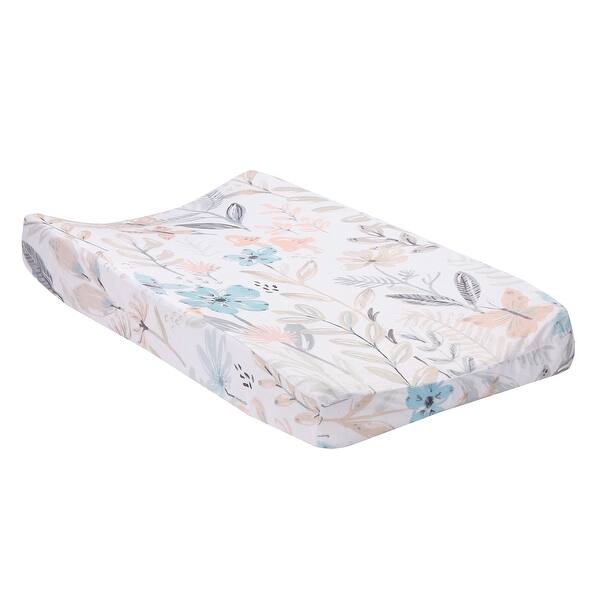 slide 2 of 5, Lambs & Ivy Baby Blooms Watercolor Floral/Butterfly Soft Changing Pad Cover