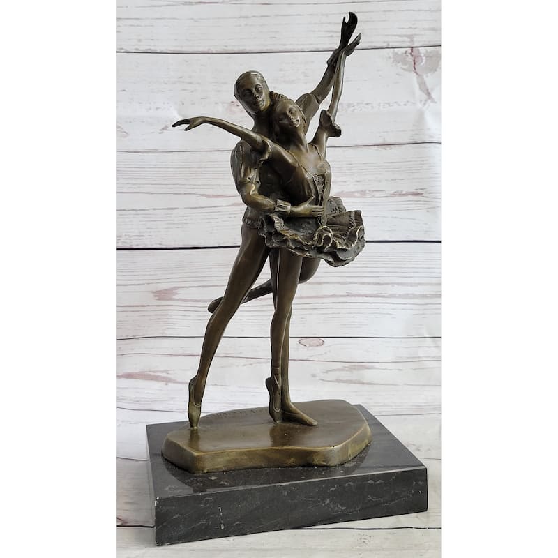 Ballet Dancers Male Female Ballerina Dancing Bronze Statue Sculpture Original Art