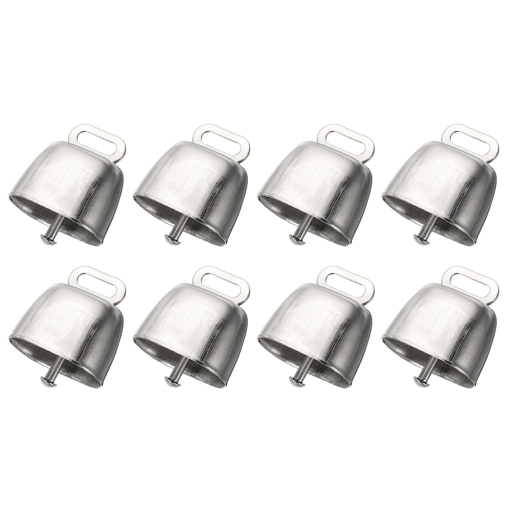 1.4 x 2.4 x 1.4" Mini Cow Bell, Silver Tone