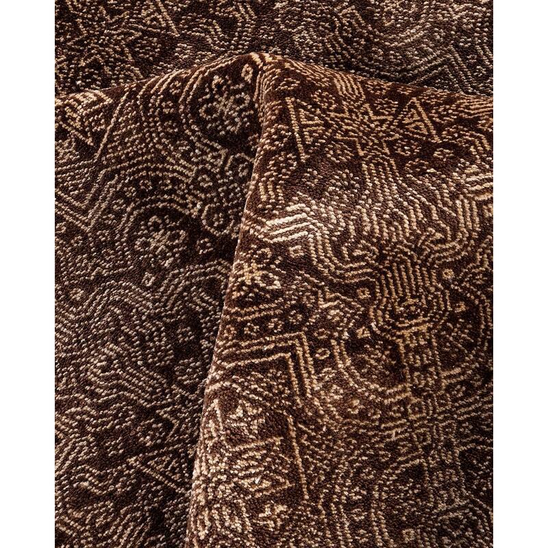 Gabbeh One-of-a-Kind Hand-Knotted Area Rug, Brown - 8' 2" x 10' 4"