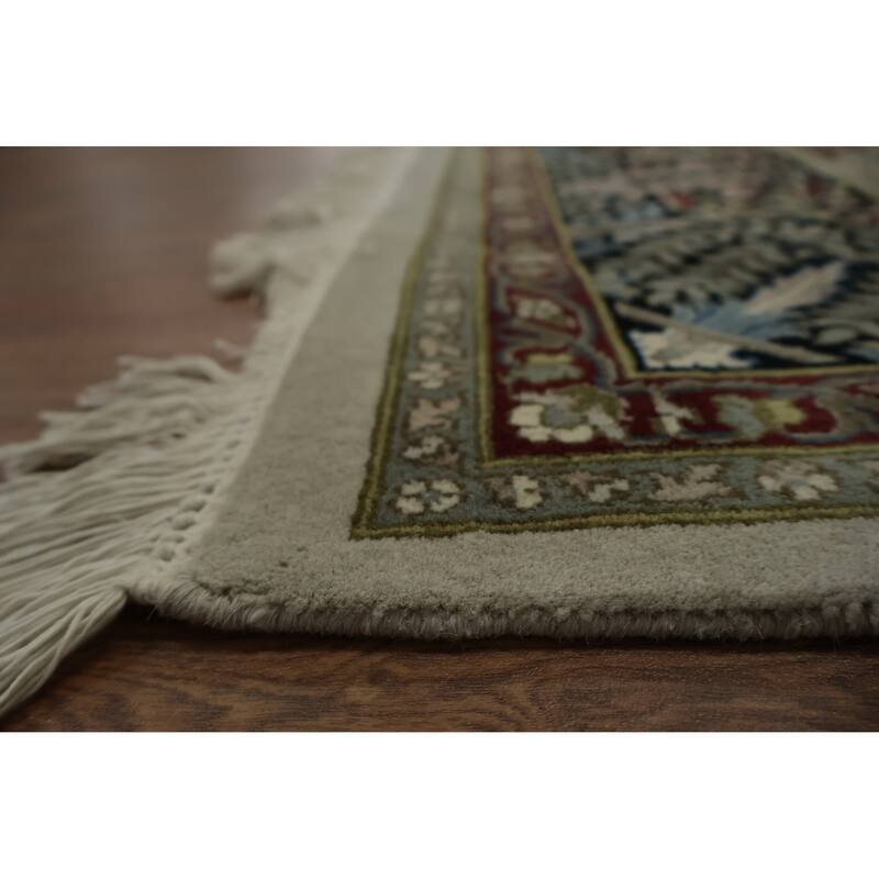 Hand Knotted Oriental 100% Wool Carpet Traditional Floral Beige & Ivories Tabriz Area Rug - 8' 5'' X 8' 1''