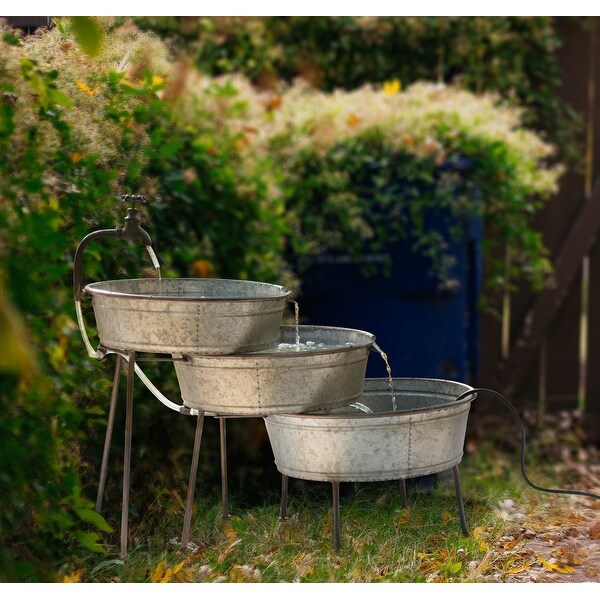 Glitzhome 30"L Farmhouse Galvanized Rustic Metal Fountain. Opens flyout.