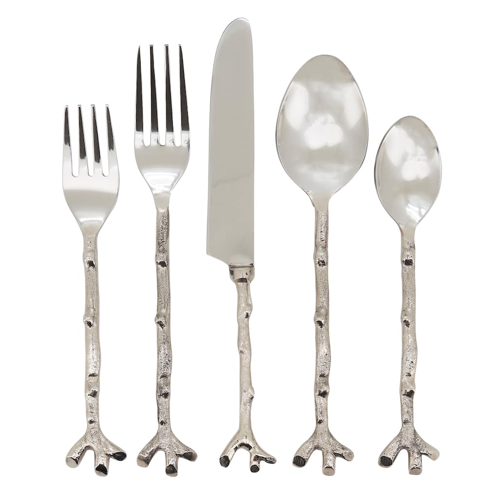 Flatware Set With Twig Design (Set of 5)
