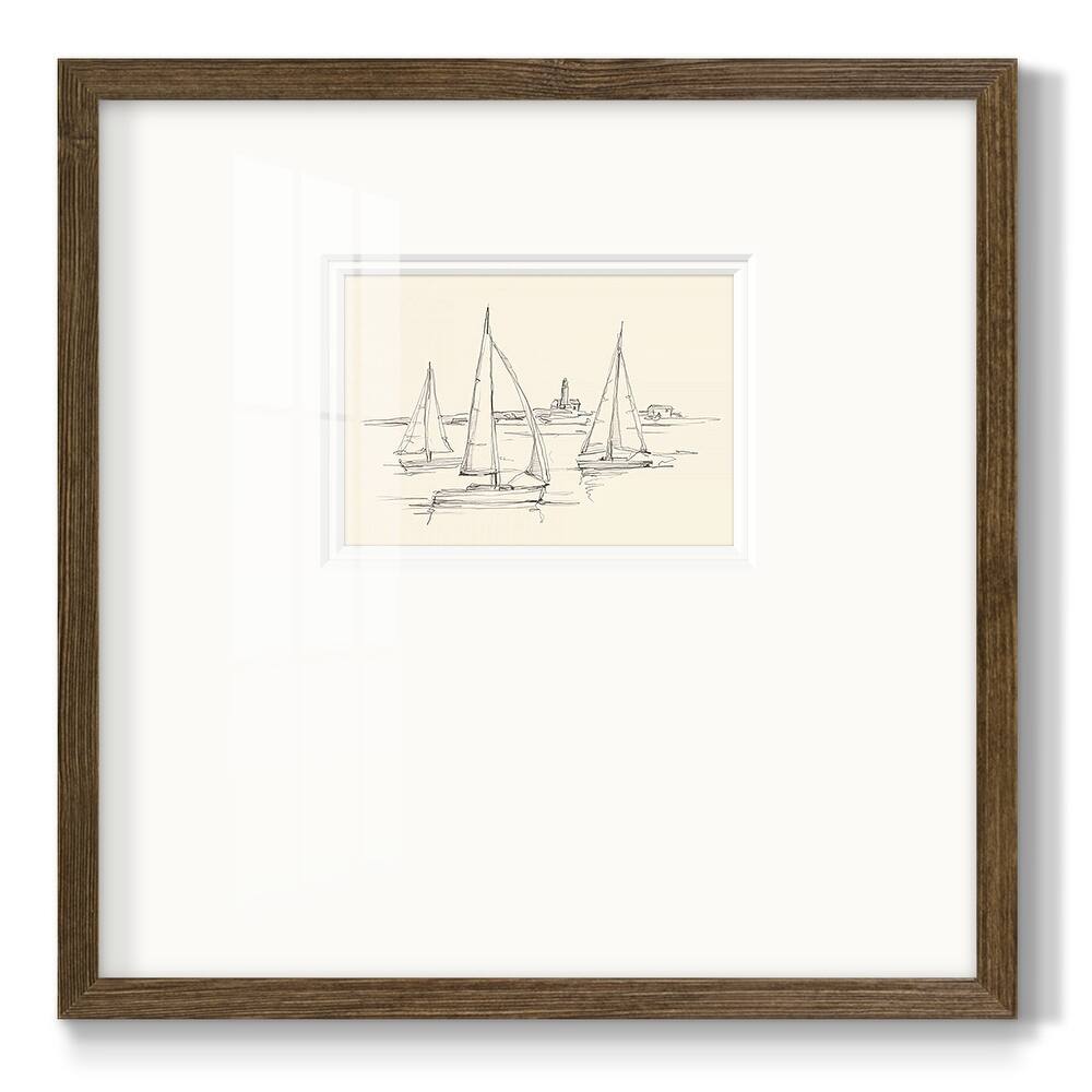 Coastal Contour Sketch IIPremium Framed Print