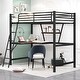 preview thumbnail 2 of 32, Merax Metal Loft Bed with L-shaped Desk and Shelf