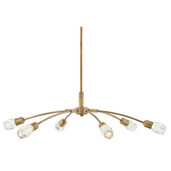 Fredrick Ramond FR33326 Atera 6 Light 45" Wide LED Crystal Sputnik - Heritage Brass