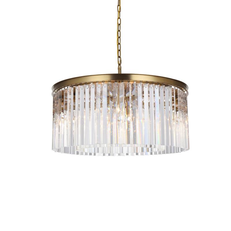 Indigo Home round crystal chandelier in satin gold