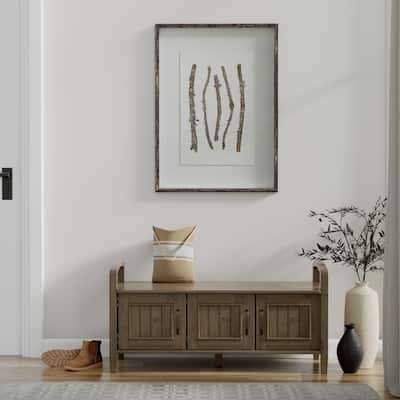 WYNDENHALL Rowan SOLID WOOD 44 inch Wide Transitional Entryway Storage Bench in Smoky Brown - 18"d x 44" w x 22"h