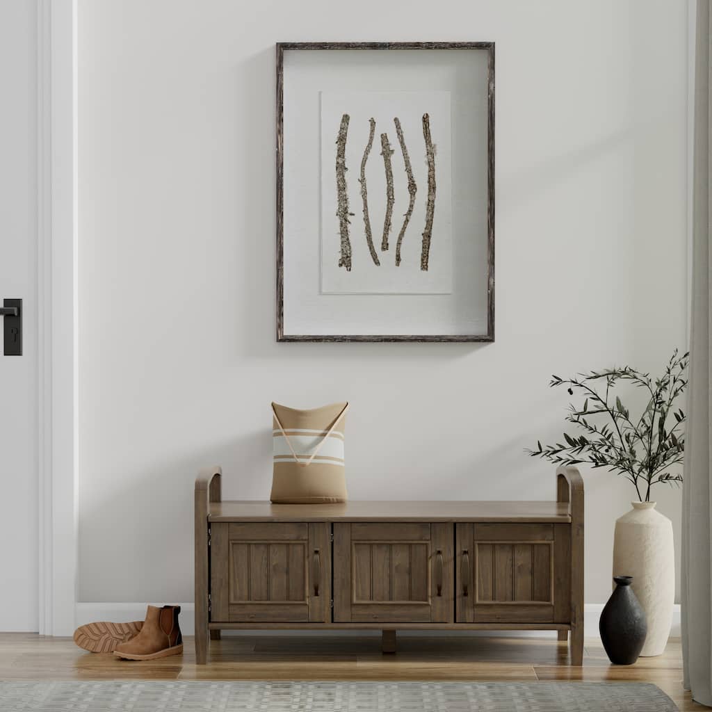 WYNDENHALL Rowan SOLID WOOD 44 inch Wide Transitional Entryway Storage Bench in Smoky Brown - 18"d x 44" w x 22"h