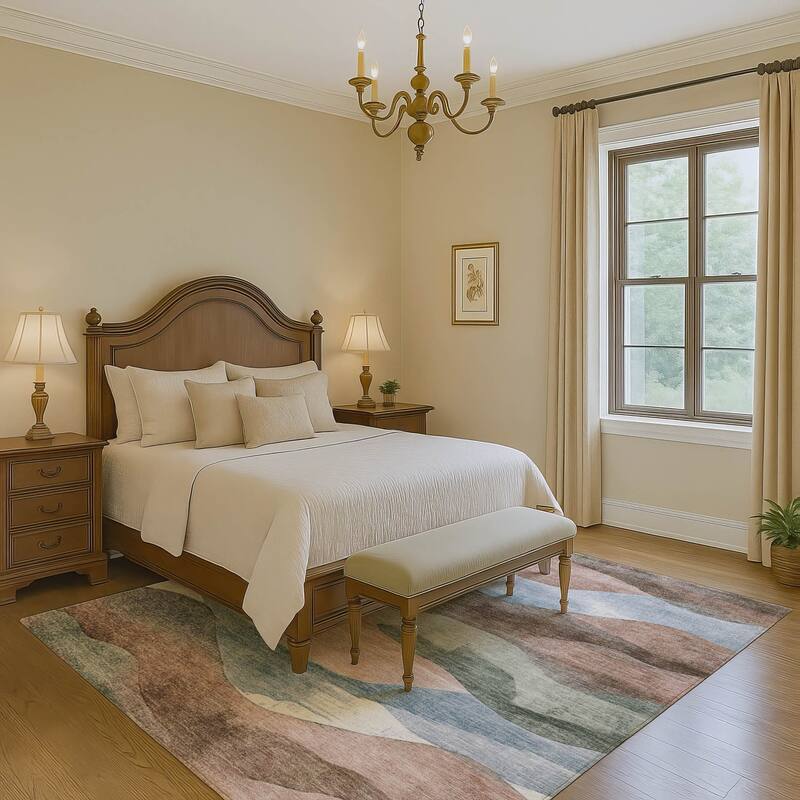 Premium Washable Super Soft Modern Waves Mayfield Rug