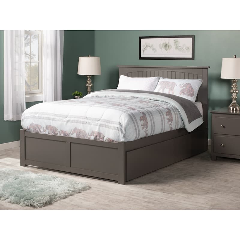 Platform Bed - Storage Bed with Flat Panel Footboard & USB Charger