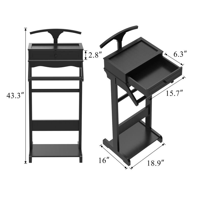 Modern Upright Coat Rack, Heavy-Duty Coat Rack Suit Rack with Storage Shelves, for Entryways