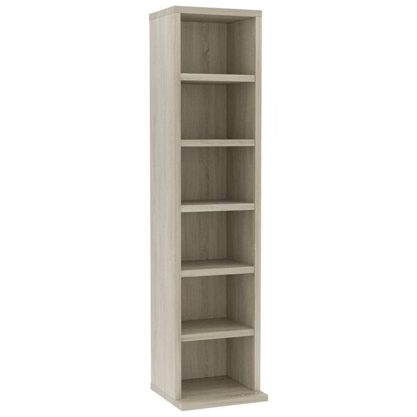 vidaXL CD Cabinet Sonoma Oak 8.3"x6.3"x34.6" Chipboard