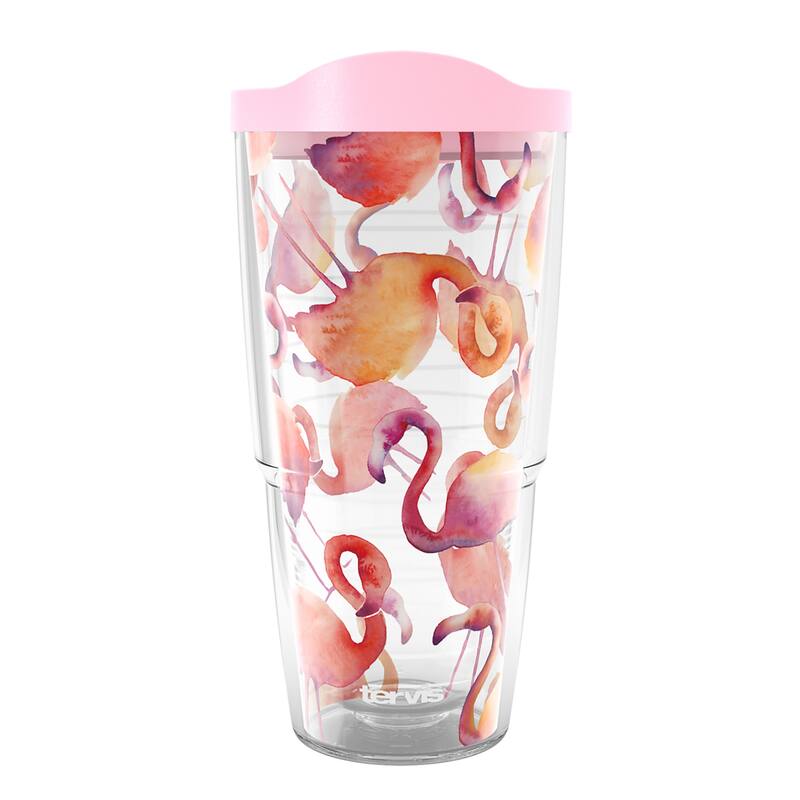 Tervis Flamingo Splash Made in USA Double Walled Insulated Travel Tumbler, Classic - 24oz