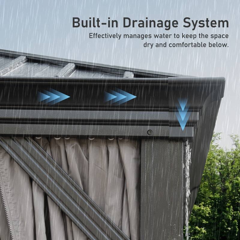 Domi Hardtop Gazebo with Galvanized Steel Double Roof and Aluminum Frame