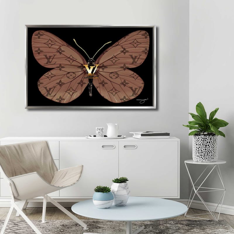 "Louis Vuitton Butterfly" by Jodi Print on Floating Canvas