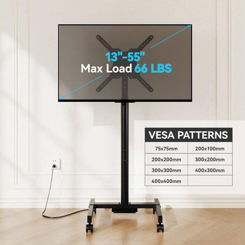 Mobile TV Stand with Power Outlet