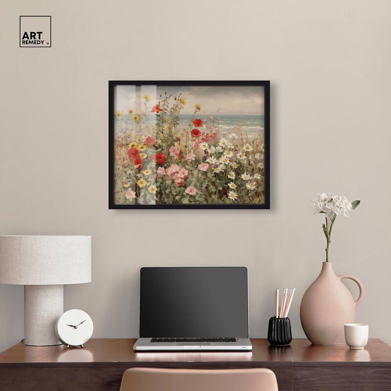Misty Ocean Field II Shadowbox by Art Remedy