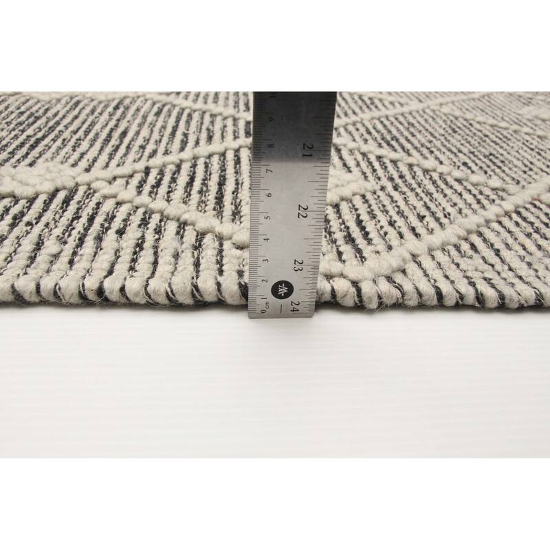 ECARPETGALLERY Braid weave Sienna Khaki Wool Rug - 4'11 x 8'4