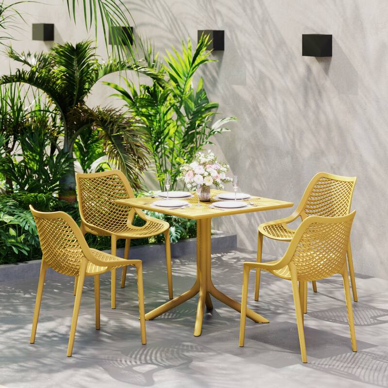 Frond and Form 4-Person Outdoor Square Dining Set