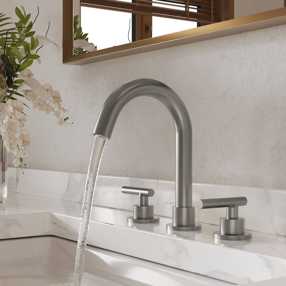 GRANDJOY 8" Mid Arc Widespread 2-Handle Bathroom Faucet