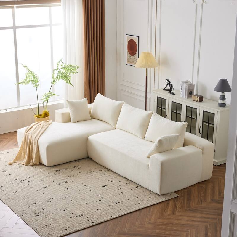 extra large deep modular sofa, cloud sofa 4-person sofa - White