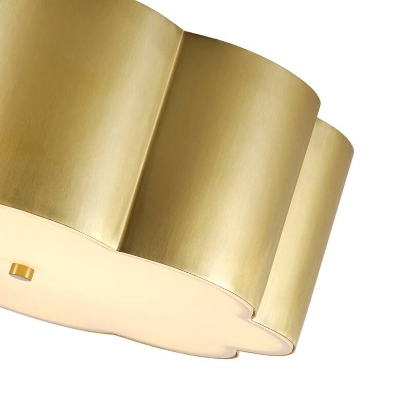 Metallic Luxury Scalloped Flower Drum Dimmable LED Flush Mount - 15.0 in