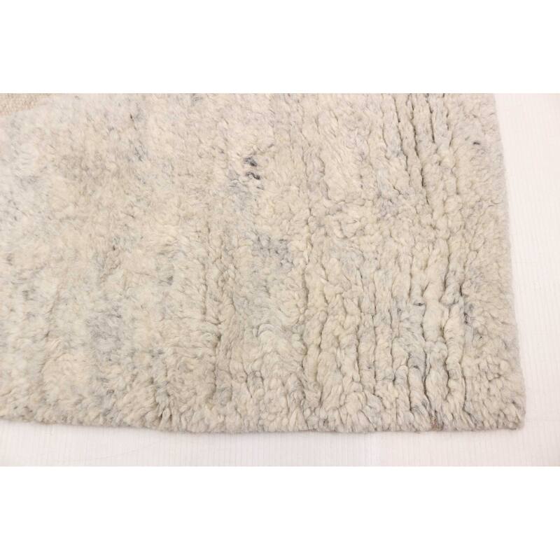 ECARPETGALLERY Hand-knotted Tangier Light Grey Wool Rug - 4'11 x 8'0