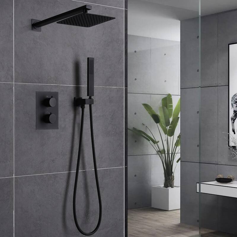 10" Rain Shower Head Thermostatic Complete Shower System With Rough-In Valve
