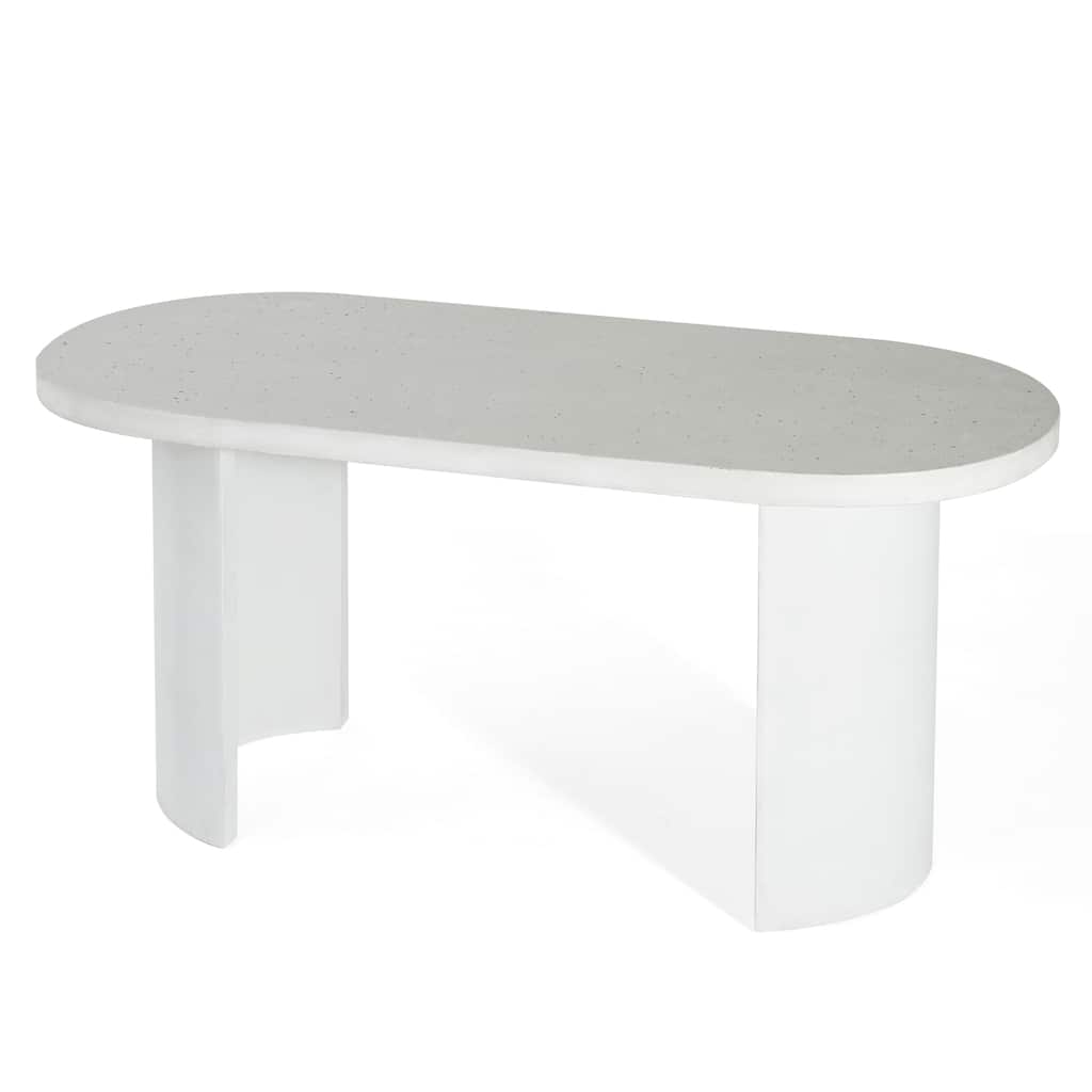 Christopher Knight Home - Eulalia Handcrafted Outdoor Concrete Dining Table with Modern Legs