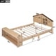 preview thumbnail 5 of 26, Full Size House Platform Kids Bed Frame with LED Lights and Storage, Wood Color