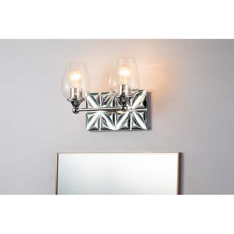 Modern 2 Light Bath Vanity Light in Chrome