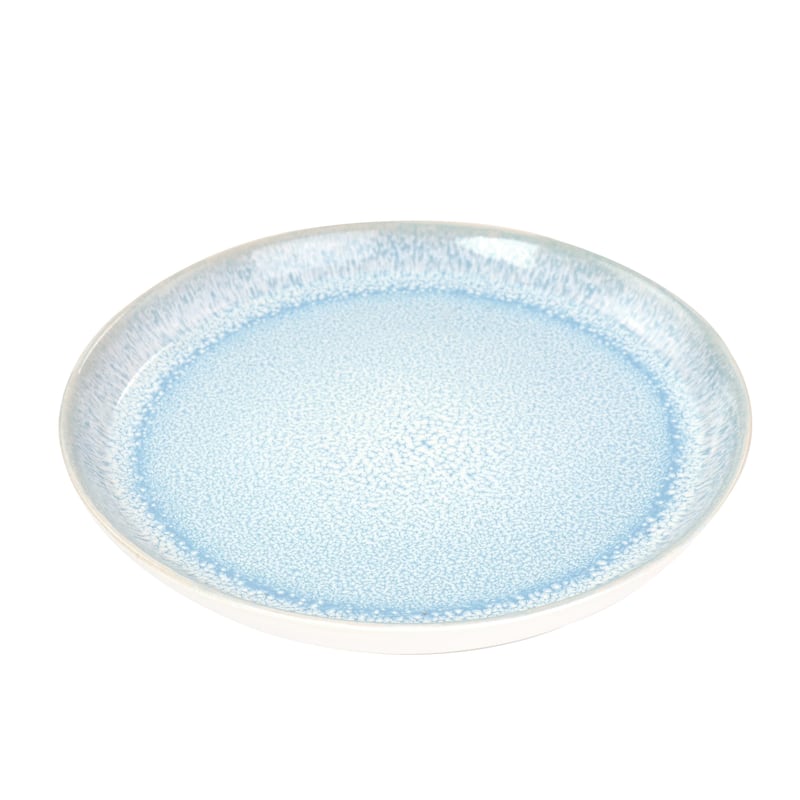 Elama Mocha 16 Piece Stoneware Dinnerware Set in Blue