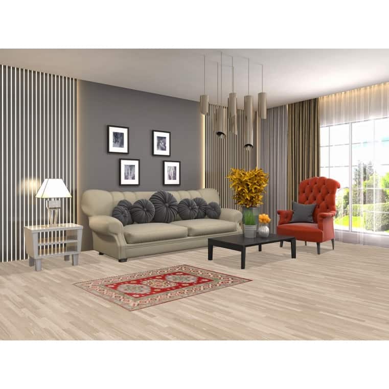 Traditional Red Kazak Foyer Rug Handmade Wool Carpet - 2'10" x 3'9"