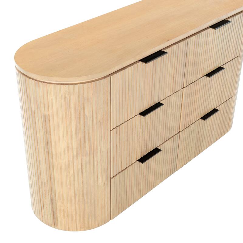 SAFAVIEH Couture Rikki Fluted 6-Drawer Wood Dresser