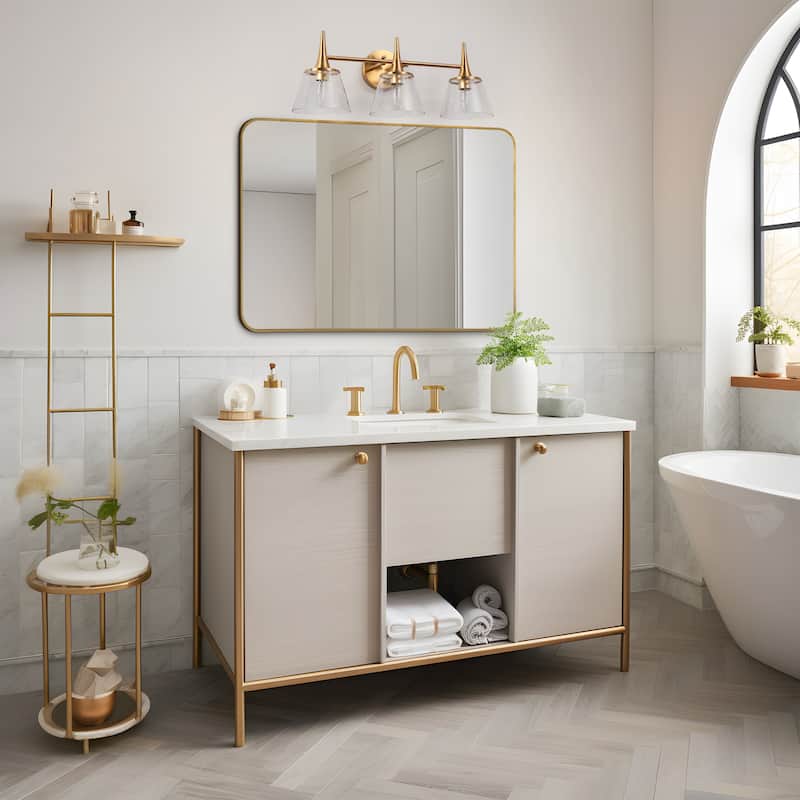 Mola Modern Gold 1/2/3/4-Light Bathroom Vanity Lights Glass Wall Sconces