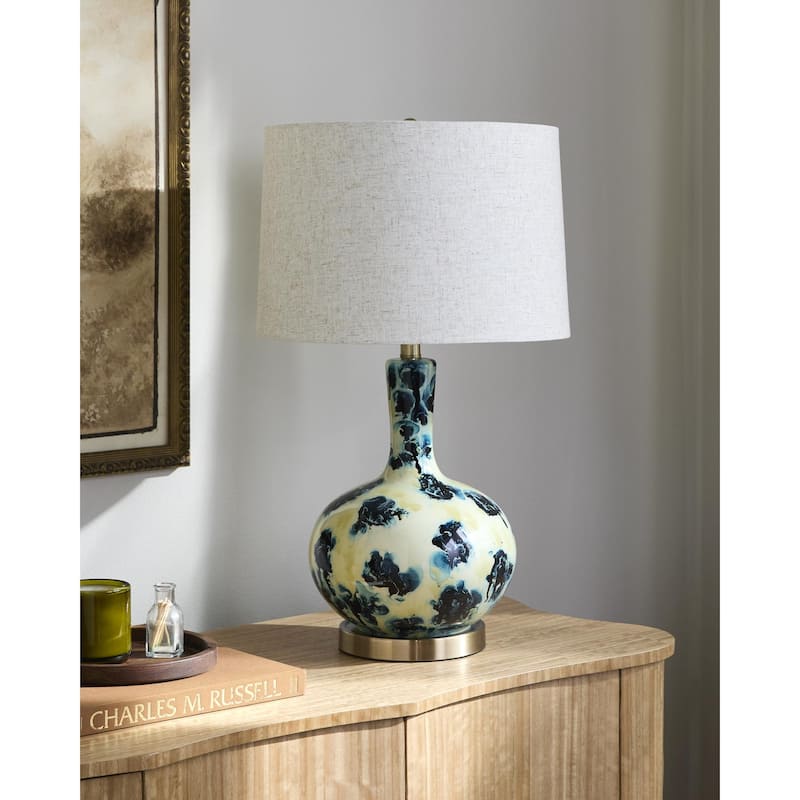 Livabliss Snicarte Traditional Accent Table Lamp - 26"H x 15"W x 15"D - Blue