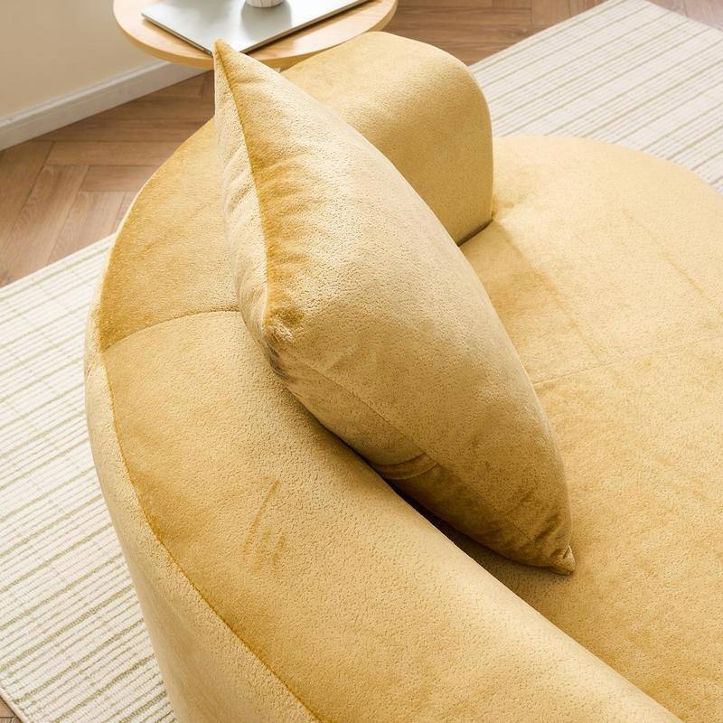 Moon Shaped Sleeper Sofa,Deep Seat Cat Waist Design,No Assembly Needed