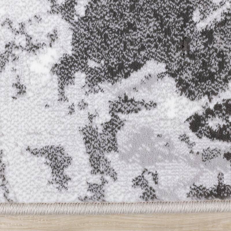 Isabelle Collection - Grey/White Granite Pattern Rug