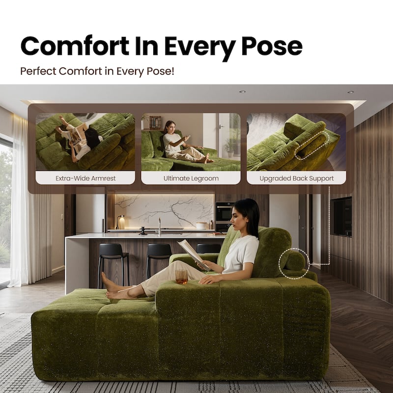 XIZZI Modular Sectional Sofa with L-Shape Chaise