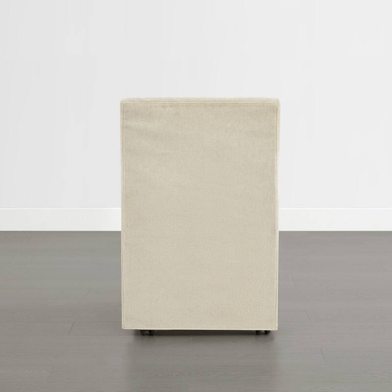 Spruce & Spring Modern Upholstered Dining Chair with Casters, Removable Washable Slipcover