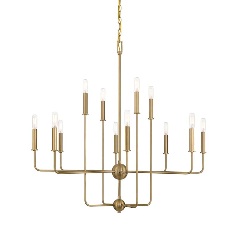 Savoy House 1-4046-12 Avondale 12 Light 34" Wide Taper Candle Style - Warm Brass
