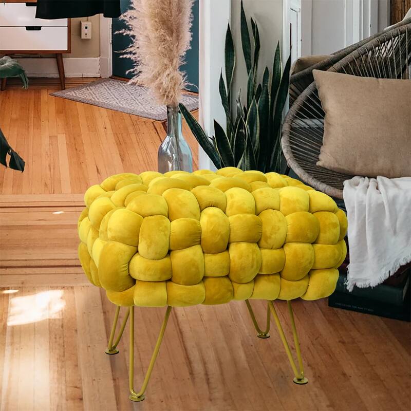 Velvet Pouf Stool 27"x20"x20"
