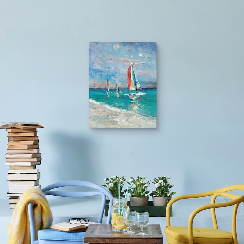 Rainbow Sails by Studio Arts Canvas Art Print