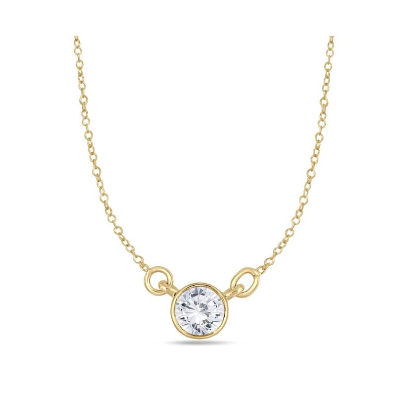 Marquee 1/2 Carat Diamond Bezel Pendant in 14K Yellow Gold