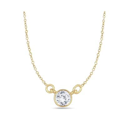 Marquee 1/2 Carat Diamond Bezel Pendant in 14K Yellow Gold