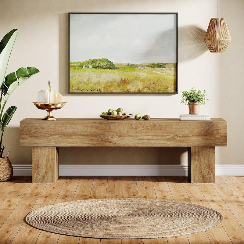 63 Inches TV Stand, Farmhouse Long Media Entertainment Center