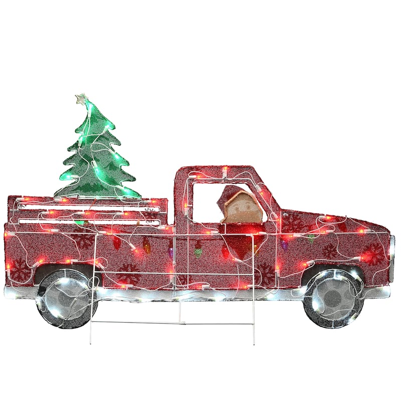 National Tree Company 27 in. Pre-Lit Santa in Red Truck - 27 in